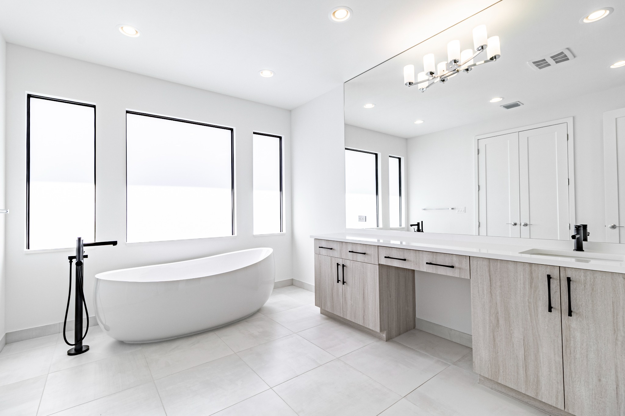 Primary bathroom with freestanding tub
